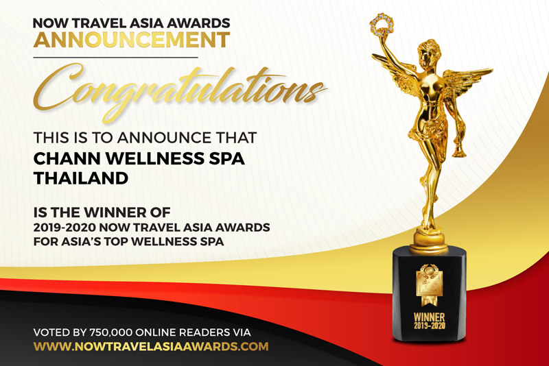 ASIA'S TOP WELLNESS SPA, NOW Travel Asia magazine, Chann Spa, NOW Travel Asia Awards